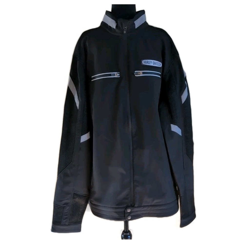 Harley-Davidson Mens Performace Soft Shell & Mesh Black Jacket Sz 2XLT NWOT - Picture 2 of 11